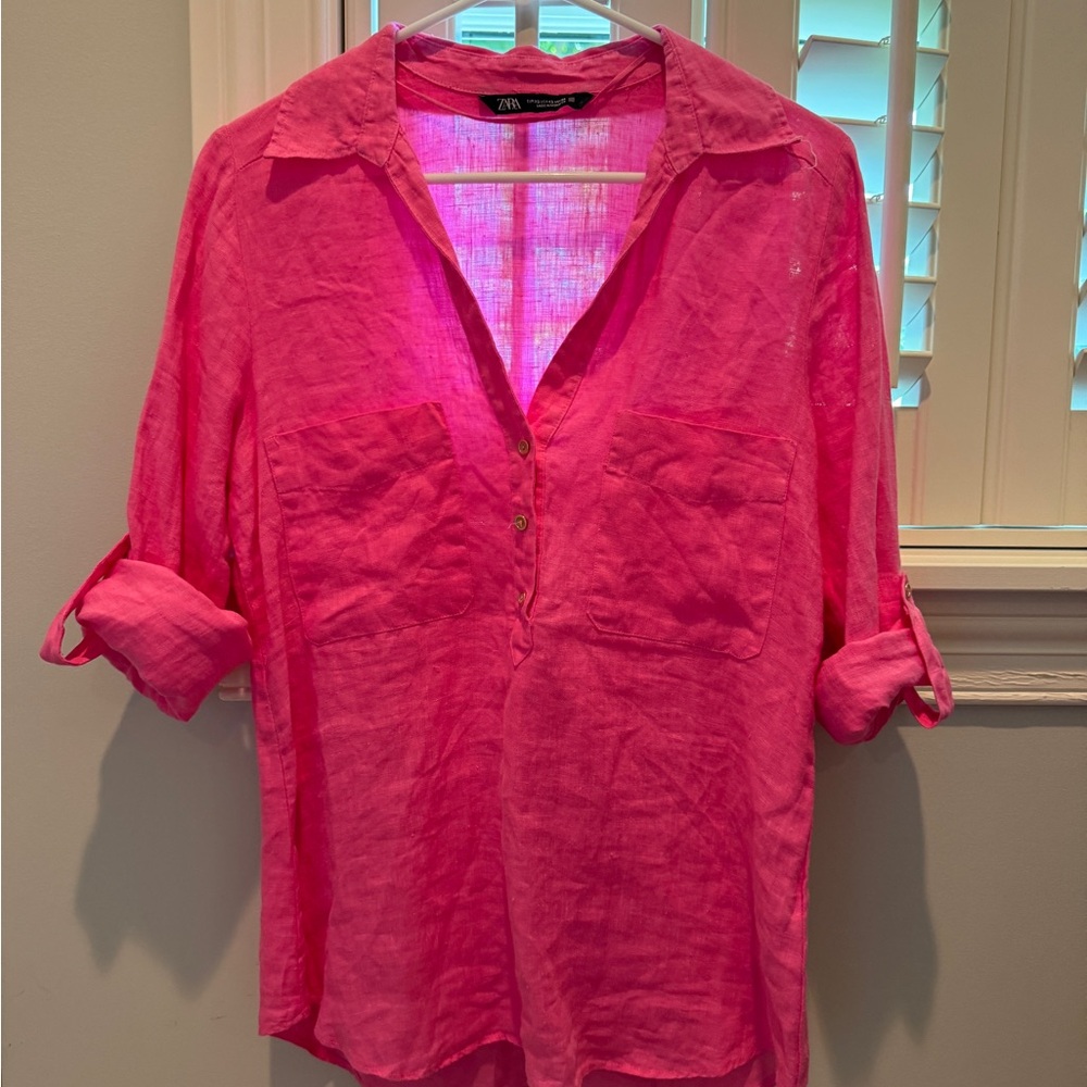 Zara Linen Button Up